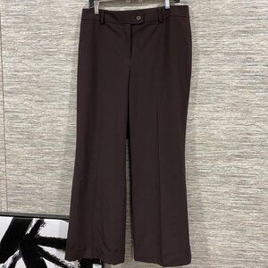 Ann Taylor Loft Petite Womens Brown Wide-Leg Trousers Size 12P Polyester Blend